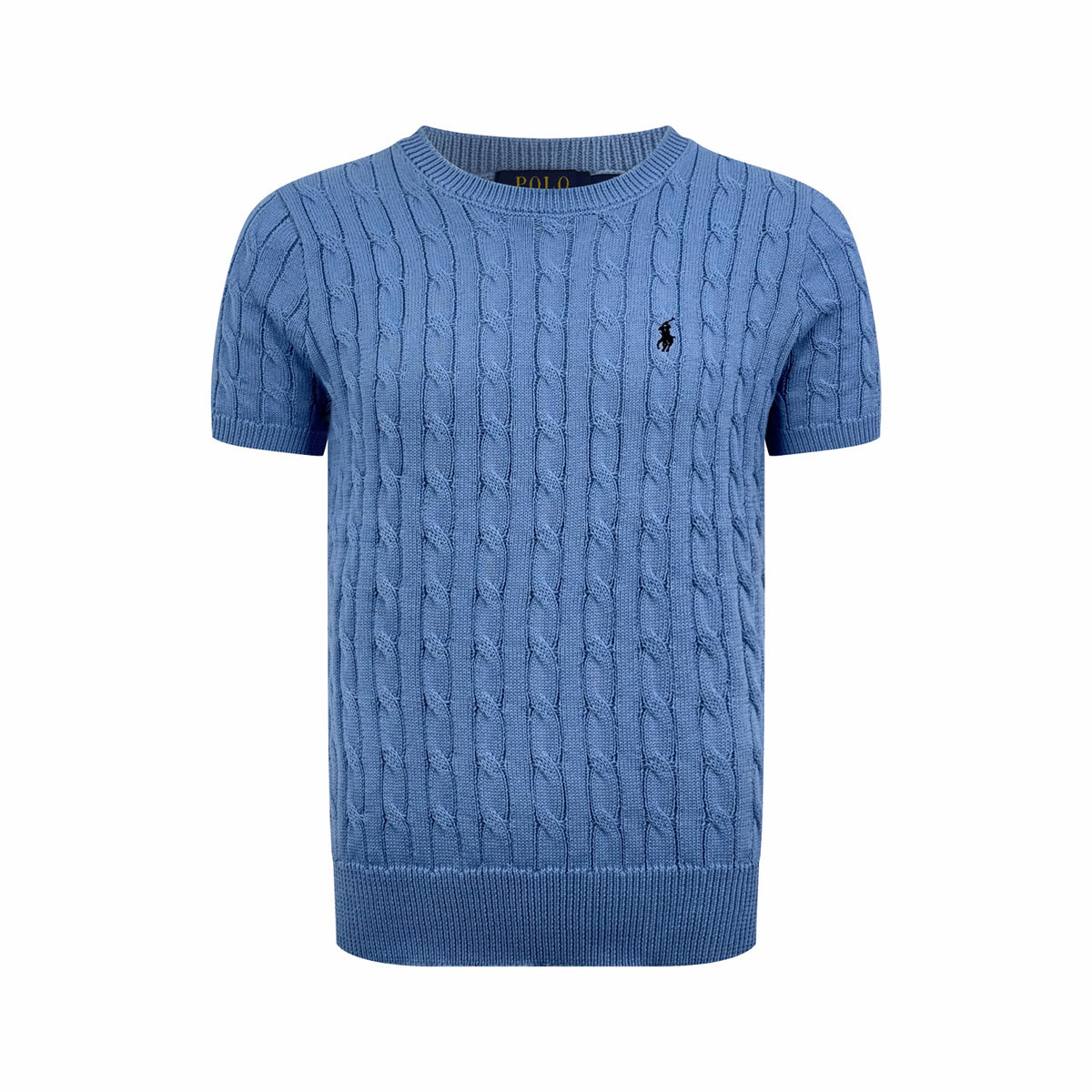 Ralph Lauren Men's Short‑Sleeve Cable‑Knit Crew Neck Sweater