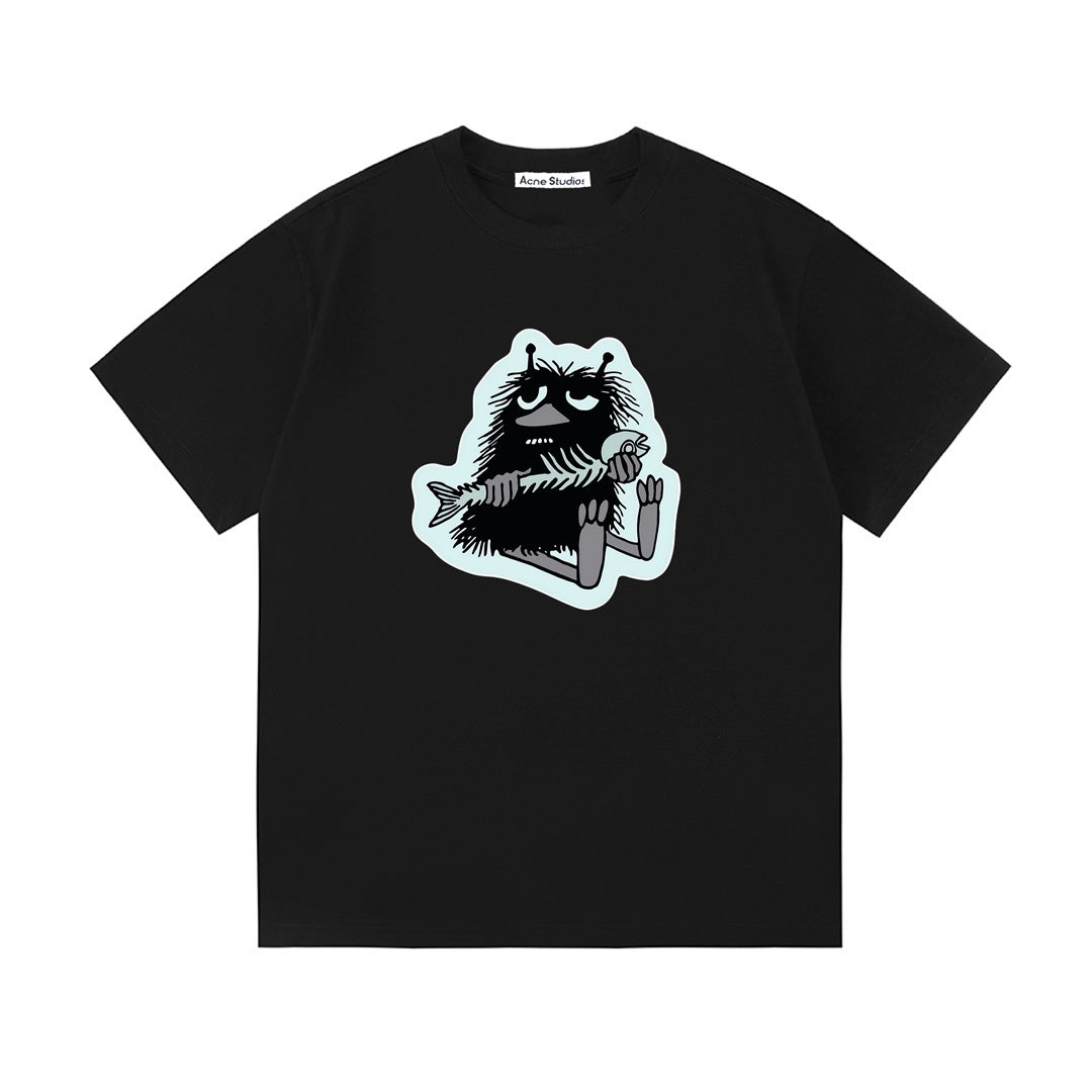Acne Studios Cartoon Monster‑Print Short‑Sleeve T‑Shirt