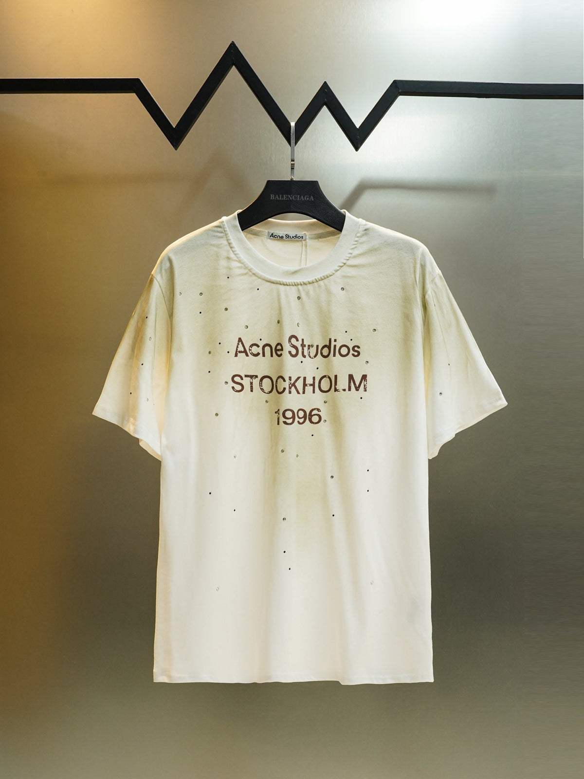 Acne Studios Stockholm 1996 Speckled Print Crew‑Neck Short‑Sleeve T‑Shirt