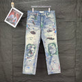 Acne Studios Distressed Paint‑Splatter Patchwork Straight‑Leg Jeans