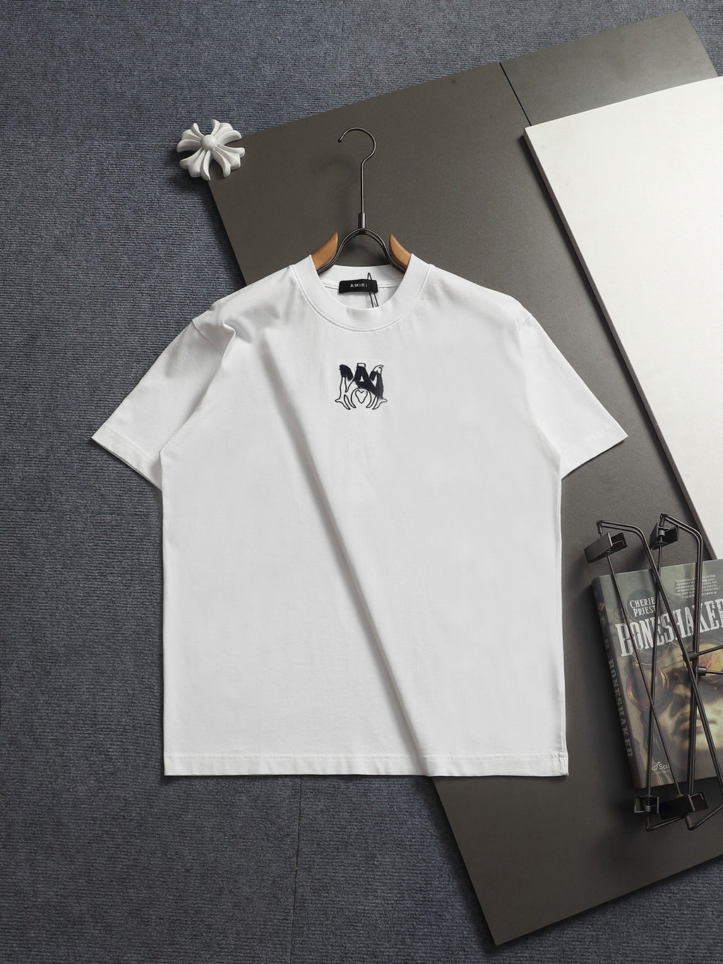 AMIRI MA Heart Motif Crew Neck Short‑Sleeve T‑Shirt