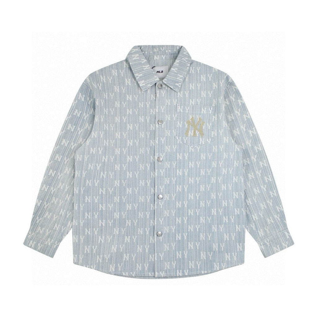 NY Yankees All-Over Monogram Jacquard Woven Shirt
