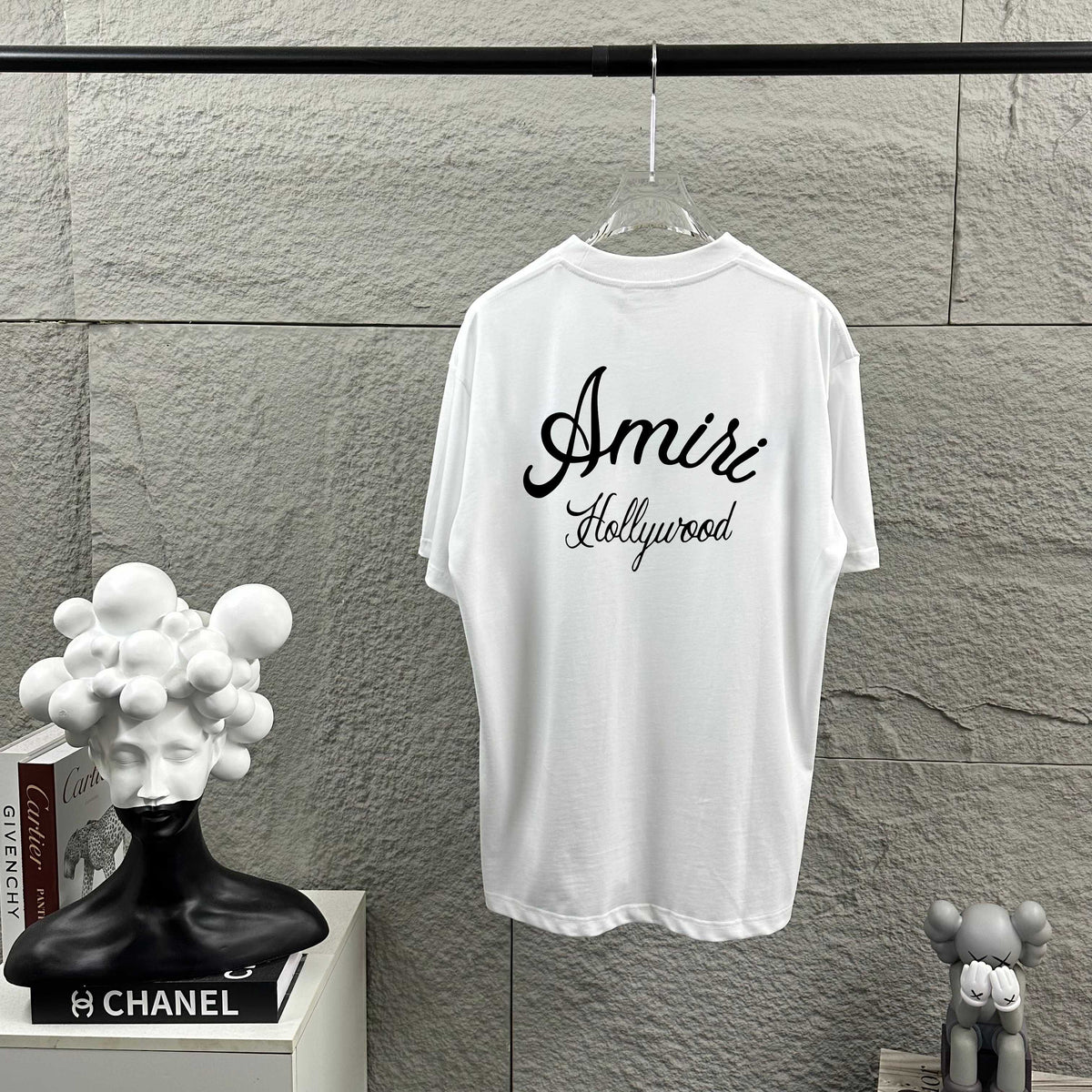 AMIRI Hollywood Cursive Back‑Print Crew‑Neck Short‑Sleeve T‑Shirt