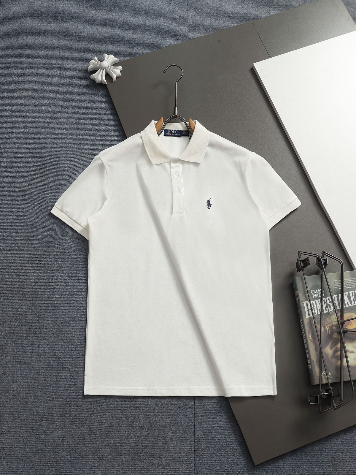 Ralph Lauren Men's White Short‑Sleeve Classic Polo Shirt With Embroidered Pony Logo