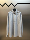 Acne Studios Oversized Long‑Sleeve Vertical Stripe Button‑Up Shirt