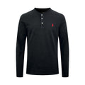 Polo Ralph Lauren Men's Long‑Sleeve Henley Shirt with Embroidered Pony Logo