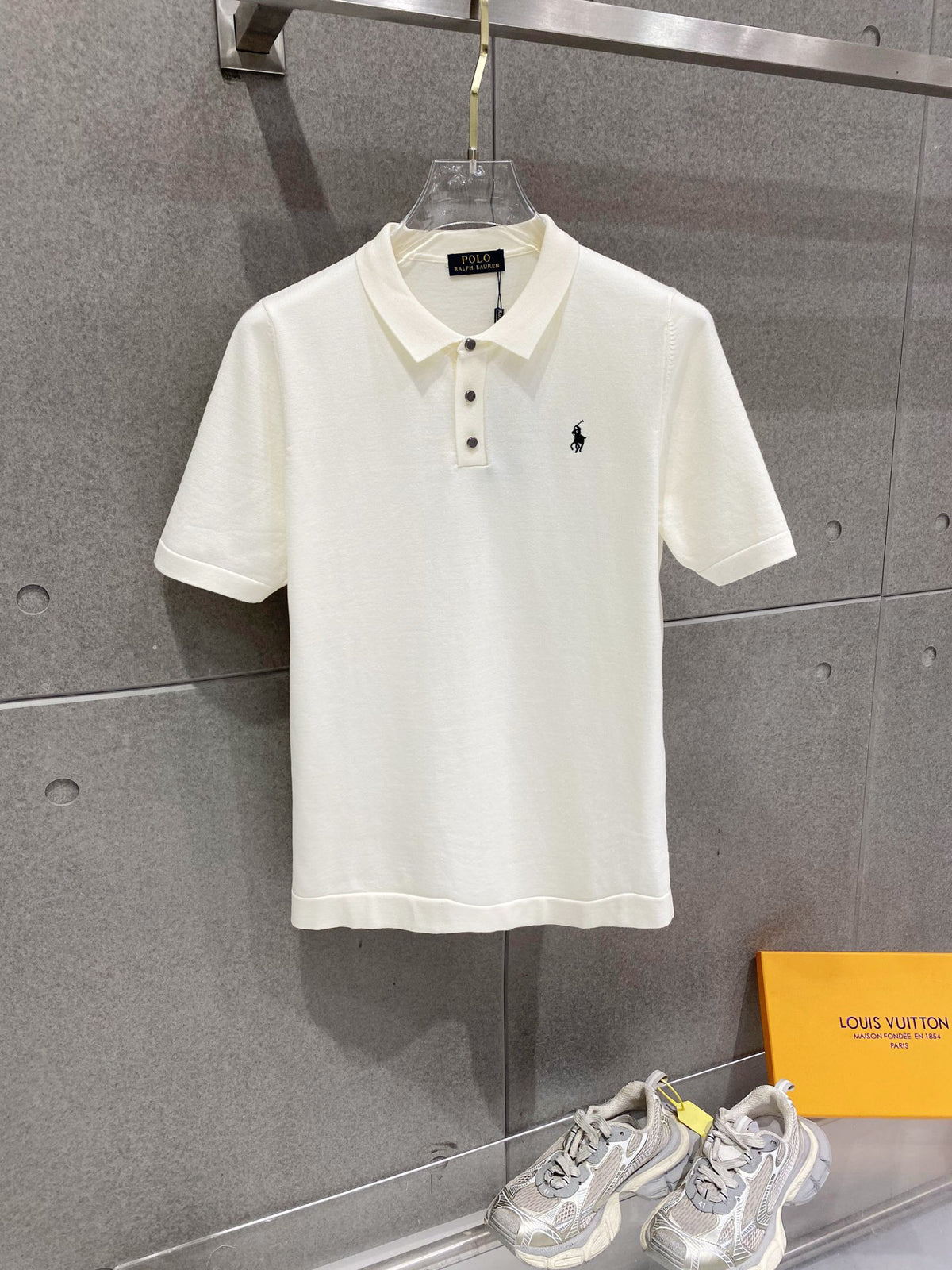 Ralph Lauren Men's Knit Short‑Sleeve Polo Shirt With Black Pony Logo