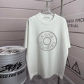 Acne Studios Large Circular Stamp‑Print Distressed‑Trim Crew‑Neck Short‑Sleeve T‑Shirt