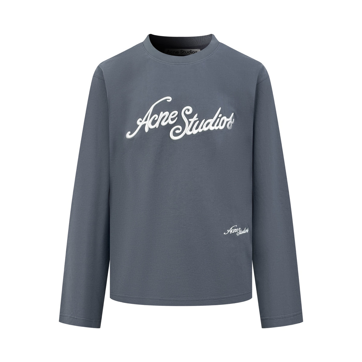 Acne Studios Script‑Graphic Crew Neck Long‑Sleeve Top