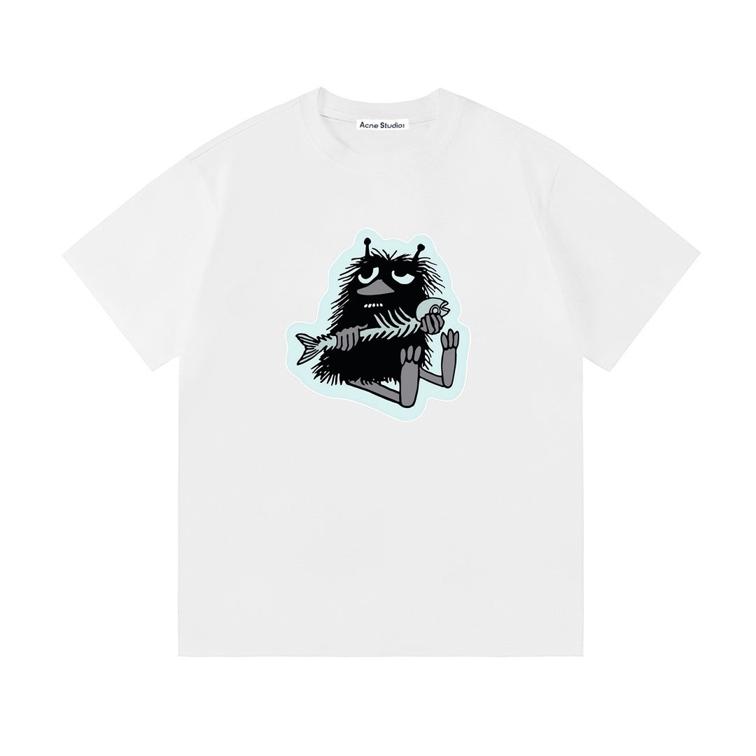 Acne Studios Cartoon Monster‑Print Short‑Sleeve T‑Shirt