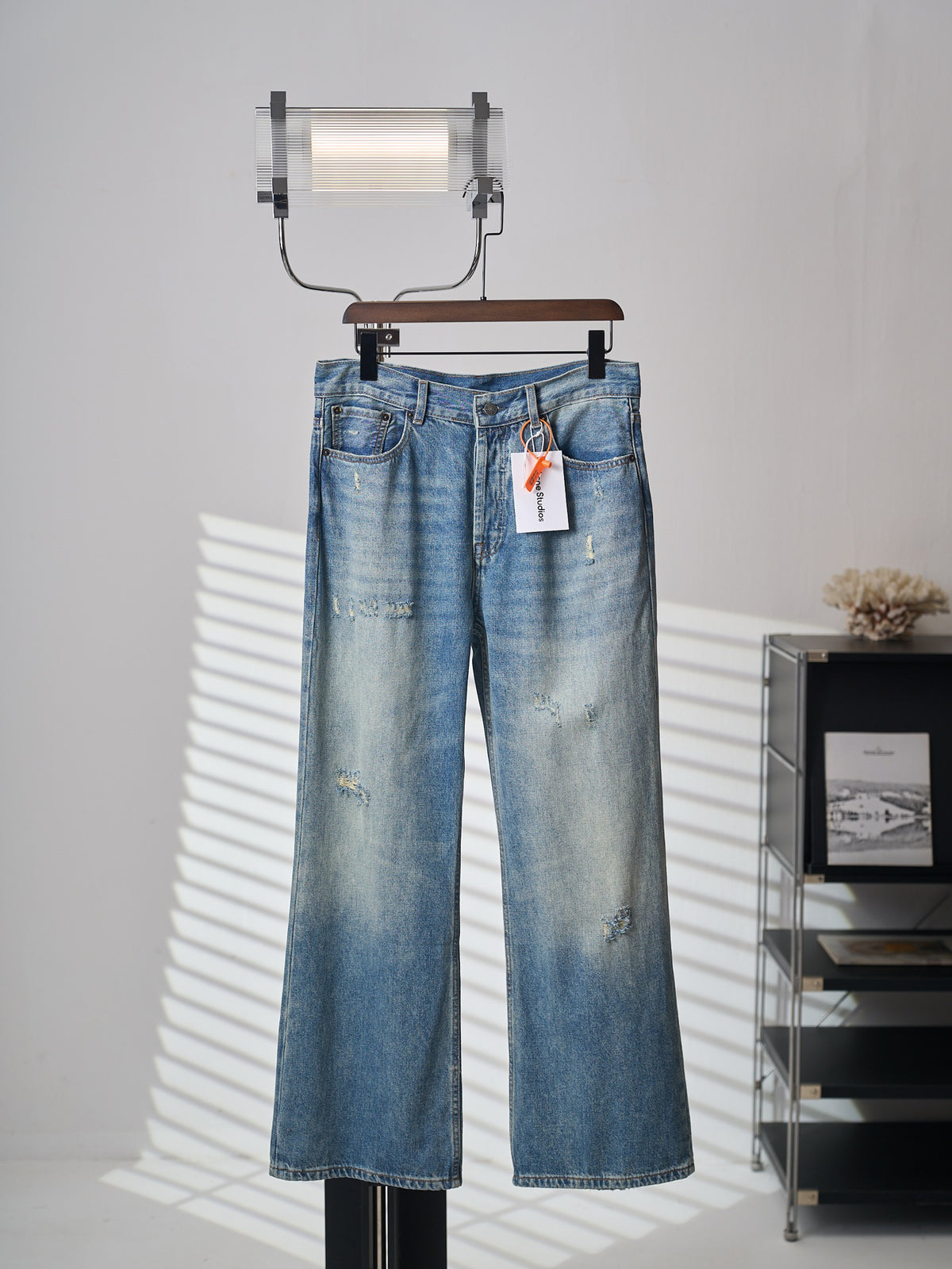 Acne Studios Distressed Wide‑Leg Denim Jeans