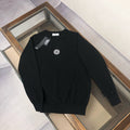 Stone Island Medium-Gauge Knit Crew Neck Pullover Sweater with Circular Monochrome Compass Badge