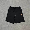 A Bathing Ape SS25 Gold Ape Head Woven Patch Shorts - Black