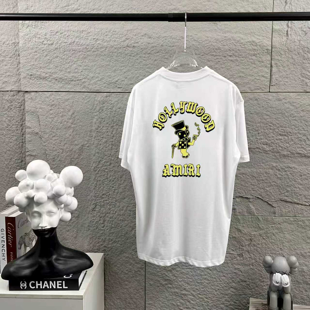 AMIRI Hollywood Cartoon Graphic Back‑Print Crew‑Neck Short‑Sleeve T‑Shirt