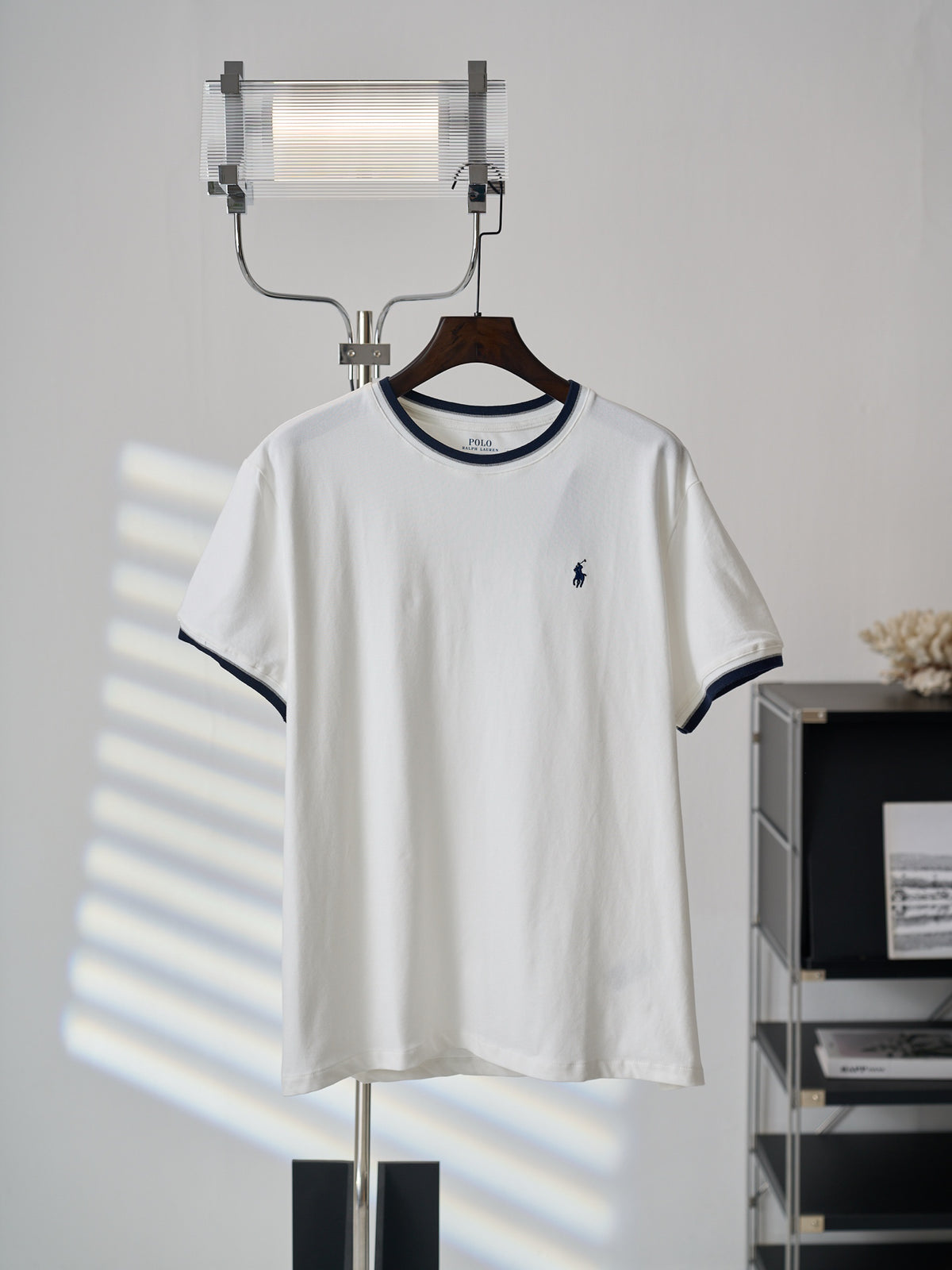 Ralph Lauren Men's Contrast‑Trim Crew‑Neck Short‑Sleeve T‑Shirt, Navy Pony Embroidery