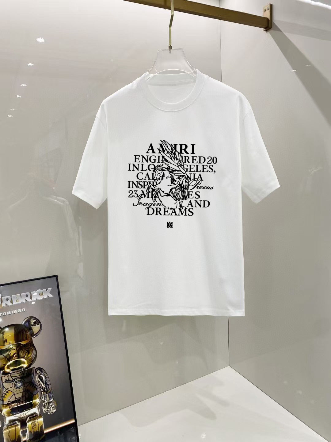 AMIRI Los Angeles Text Portrait Graphic Crew Neck Short‑Sleeve T‑Shirt