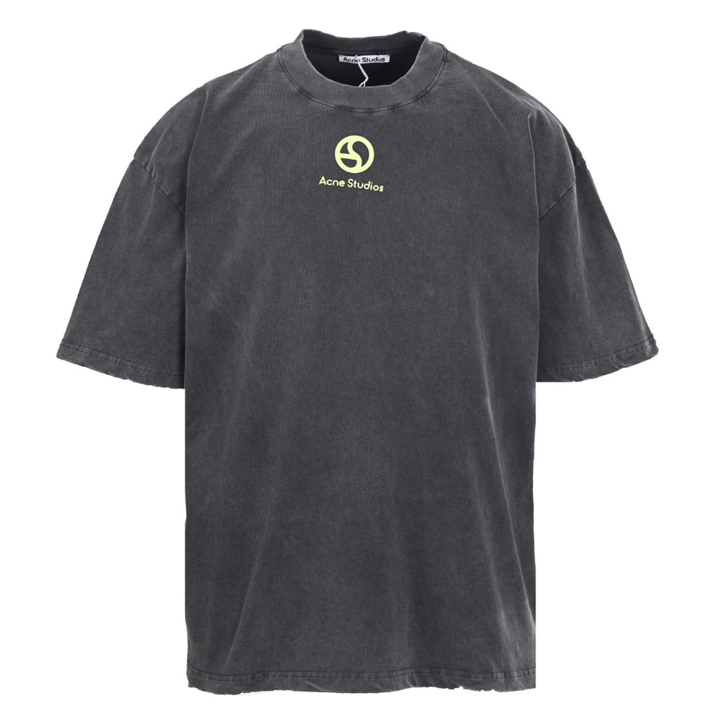 Acne Studios Circular‑Symbol Vintage‑Wash Oversized Crew‑Neck T‑Shirt