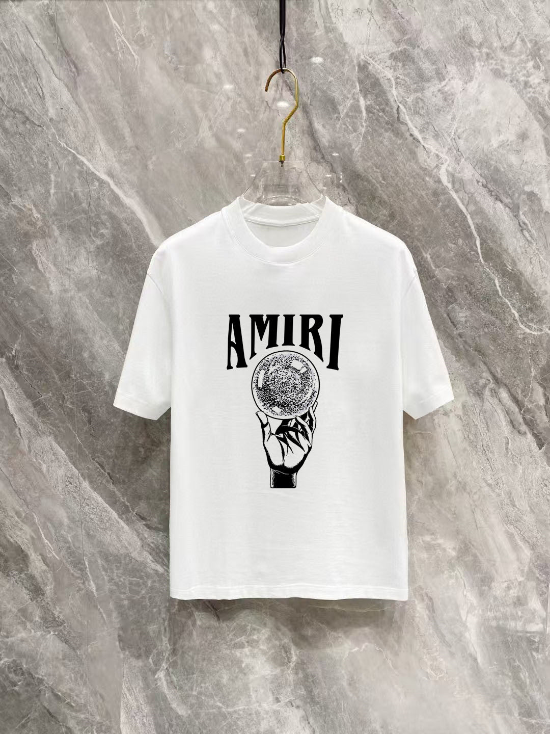 AMIRI Crystal Ball Hand Graphic Short‑Sleeve Tee