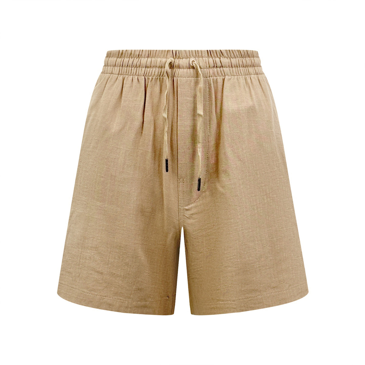 Men's Linen‑Blend Drawstring Elastic‑Waist Casual Shorts
