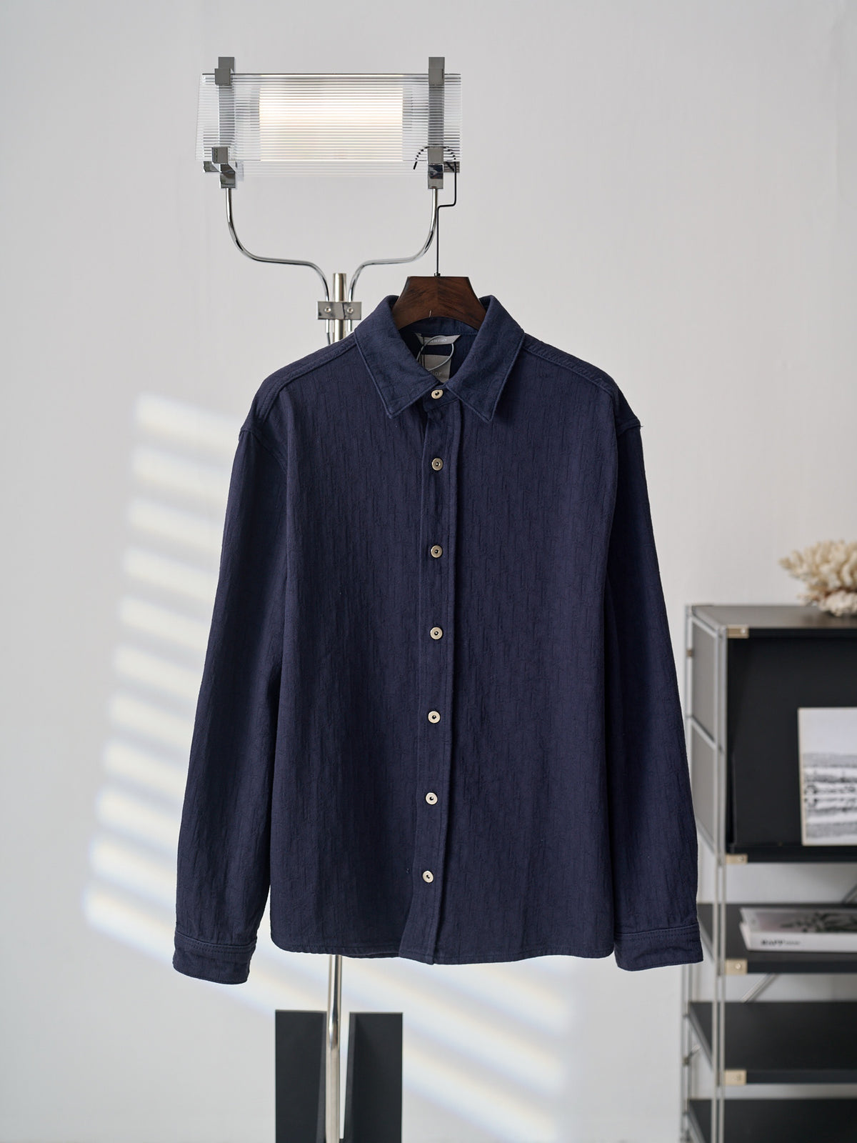 Polo Ralph Lauren Men's Navy Textured Long‑Sleeve Button‑Up Shirt
