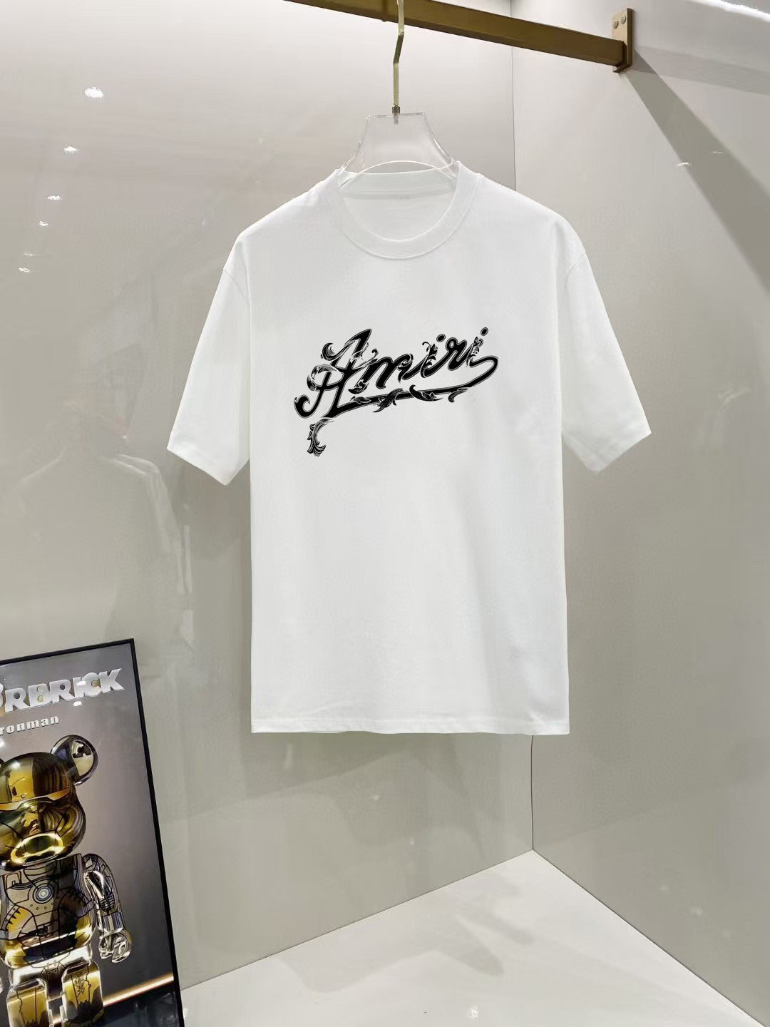 AMIRI Ornate Script Logo Crew Neck Short‑Sleeve T‑Shirt