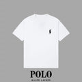 Men's Crew Neck Short‑Sleeve T‑Shirt Small Horse Embroidery Solid Color Casual Tee