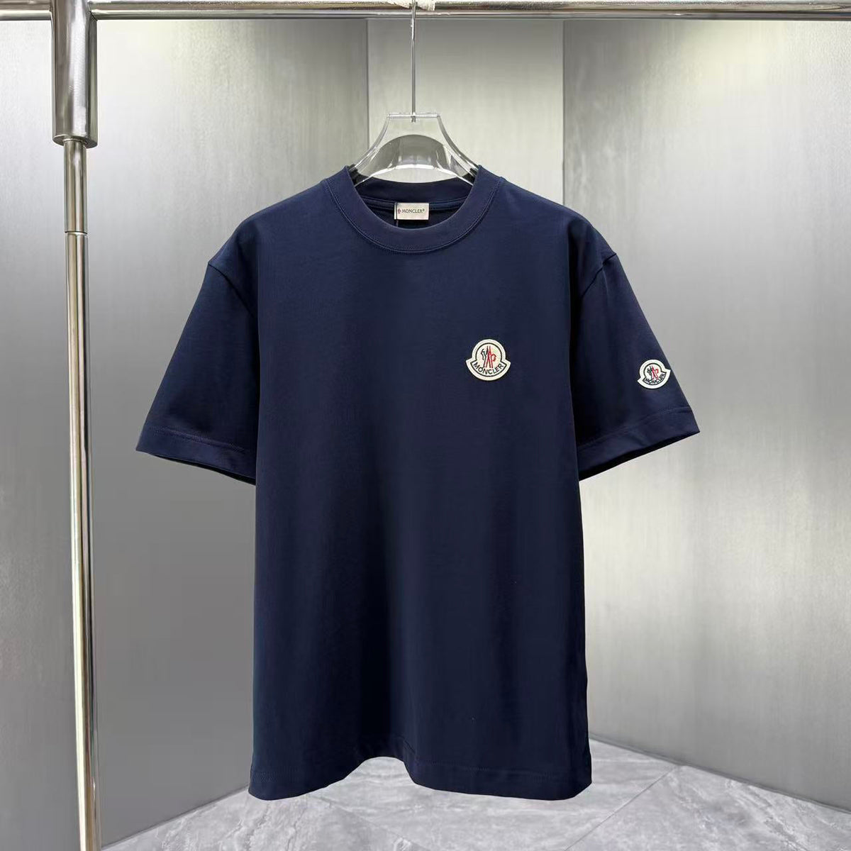Moncler Classic Badge T-Shirt Navy