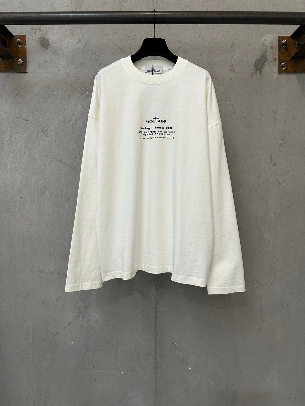 Stone Island Spring Summer 2026 Archive Text Print Long Sleeve Tee - 2 Colors