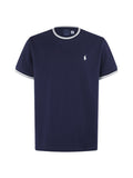 Men's Ringer‑Trim Crew‑Neck Short‑Sleeve T‑Shirt, Small Pony Embroidery