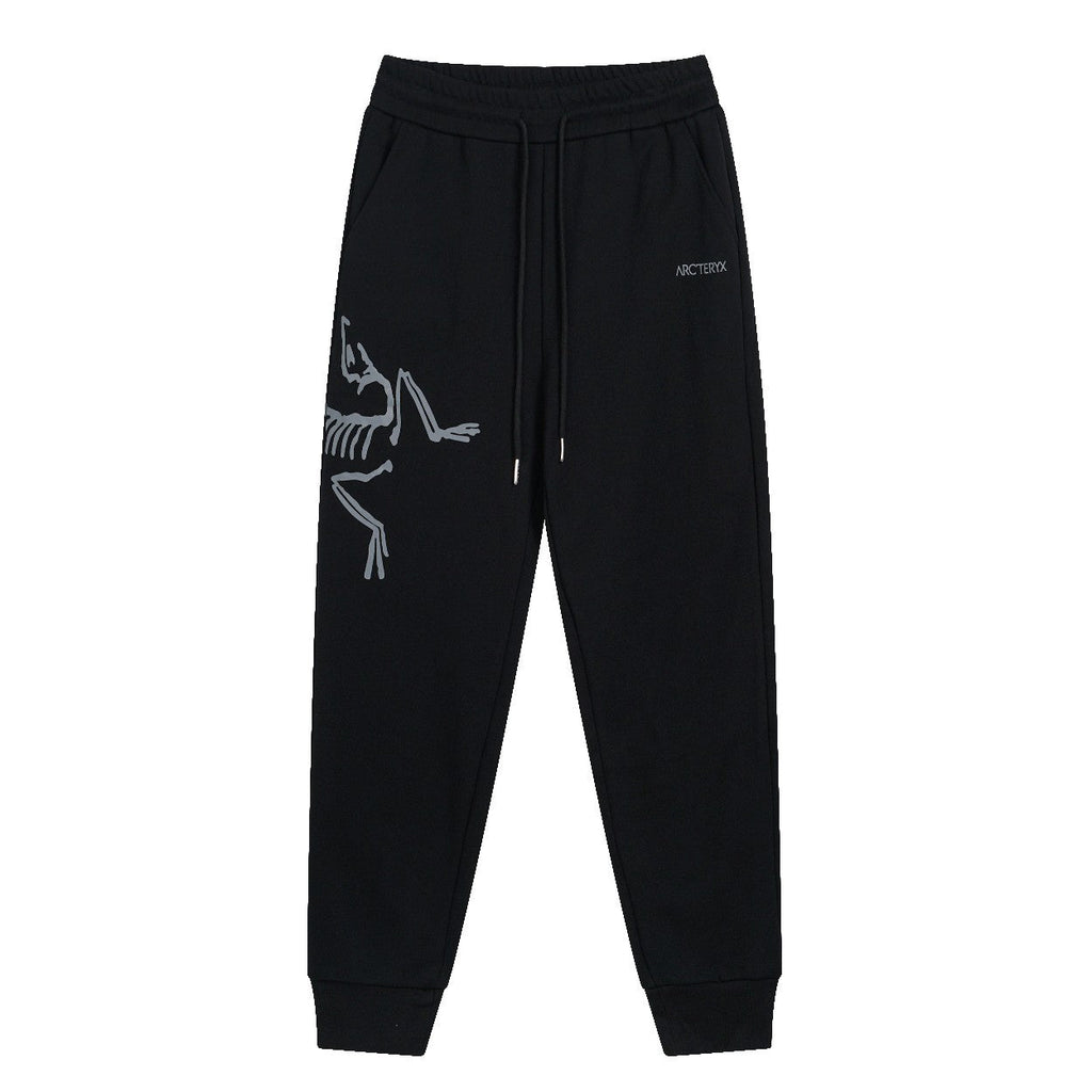 Arc'teryx Large Skeleton Fossil‑Bird Print Drawstring Jogger Pants