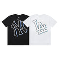 MLB Double‑Strike Outline Logo Crew‑Neck Cotton Short‑Sleeve T‑Shirt