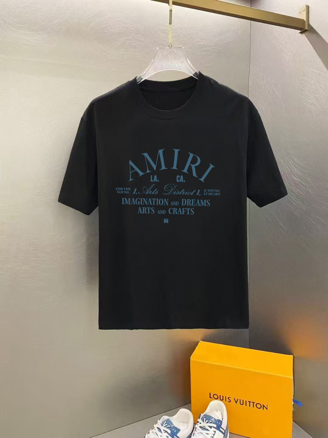 Amiri Arts And Crafts Text Front Graphic Crew‑Neck Short‑Sleeve T‑Shirt