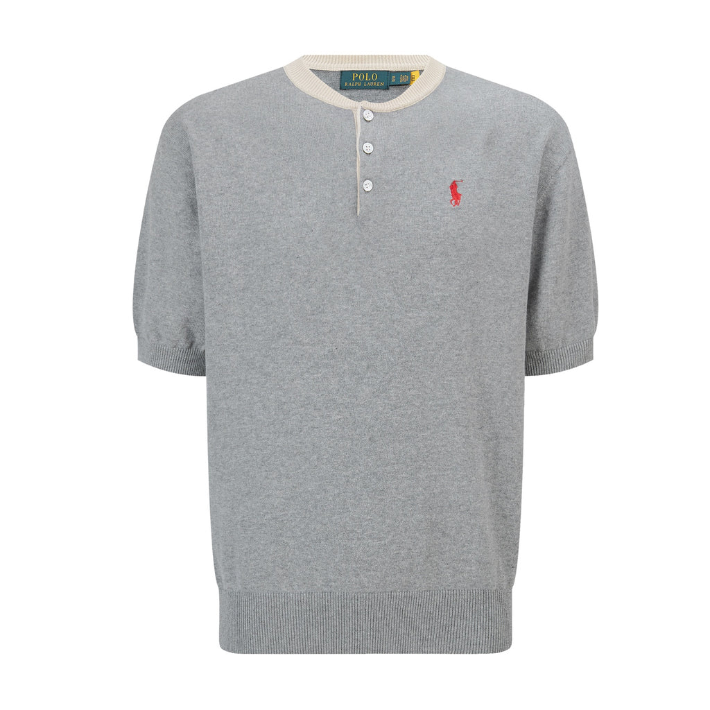 Polo Ralph Lauren Men’s Short‑Sleeve Henley Knit Shirt, Contrast‑Trim Collar