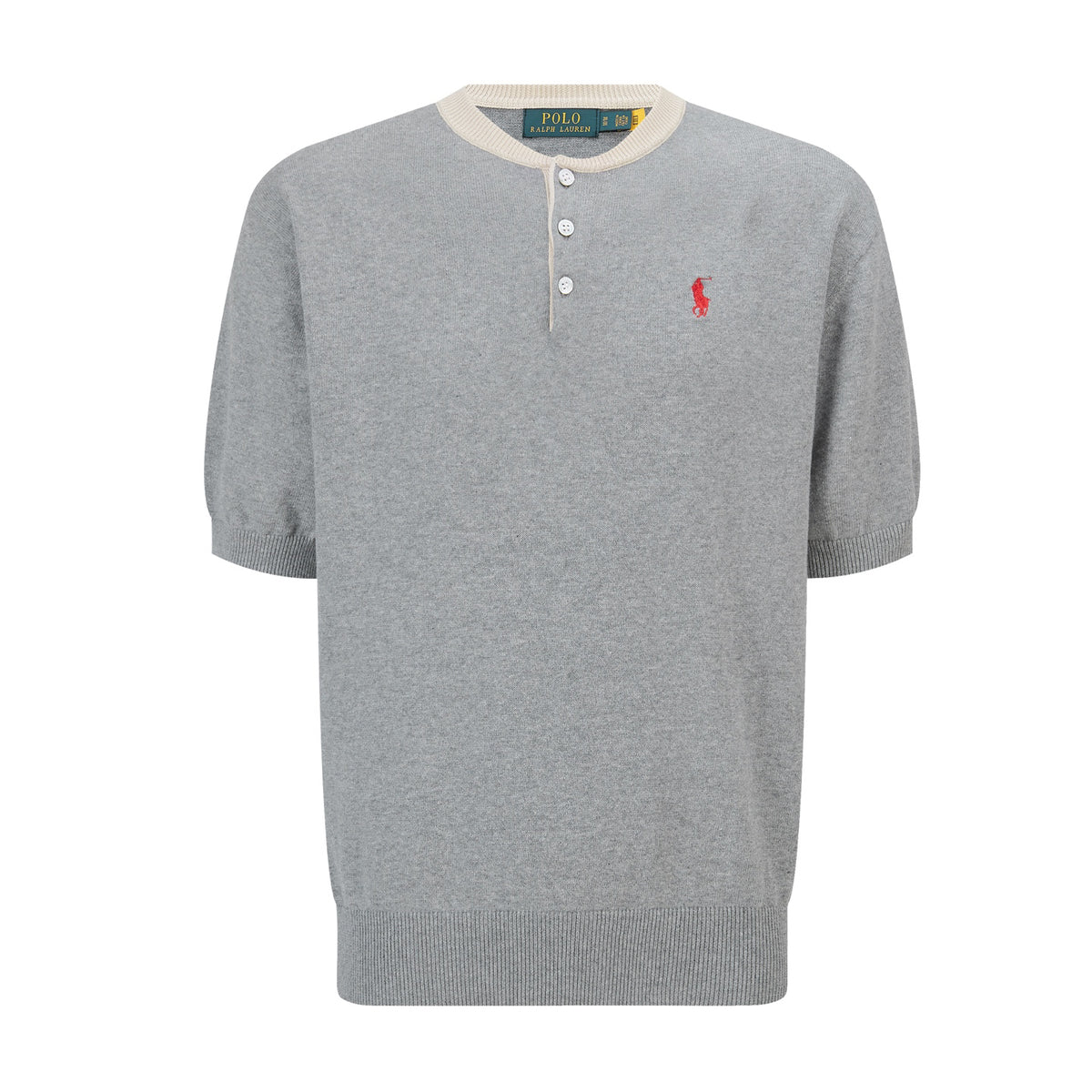 Polo Ralph Lauren Men’s Short‑Sleeve Henley Knit Shirt, Contrast‑Trim Collar