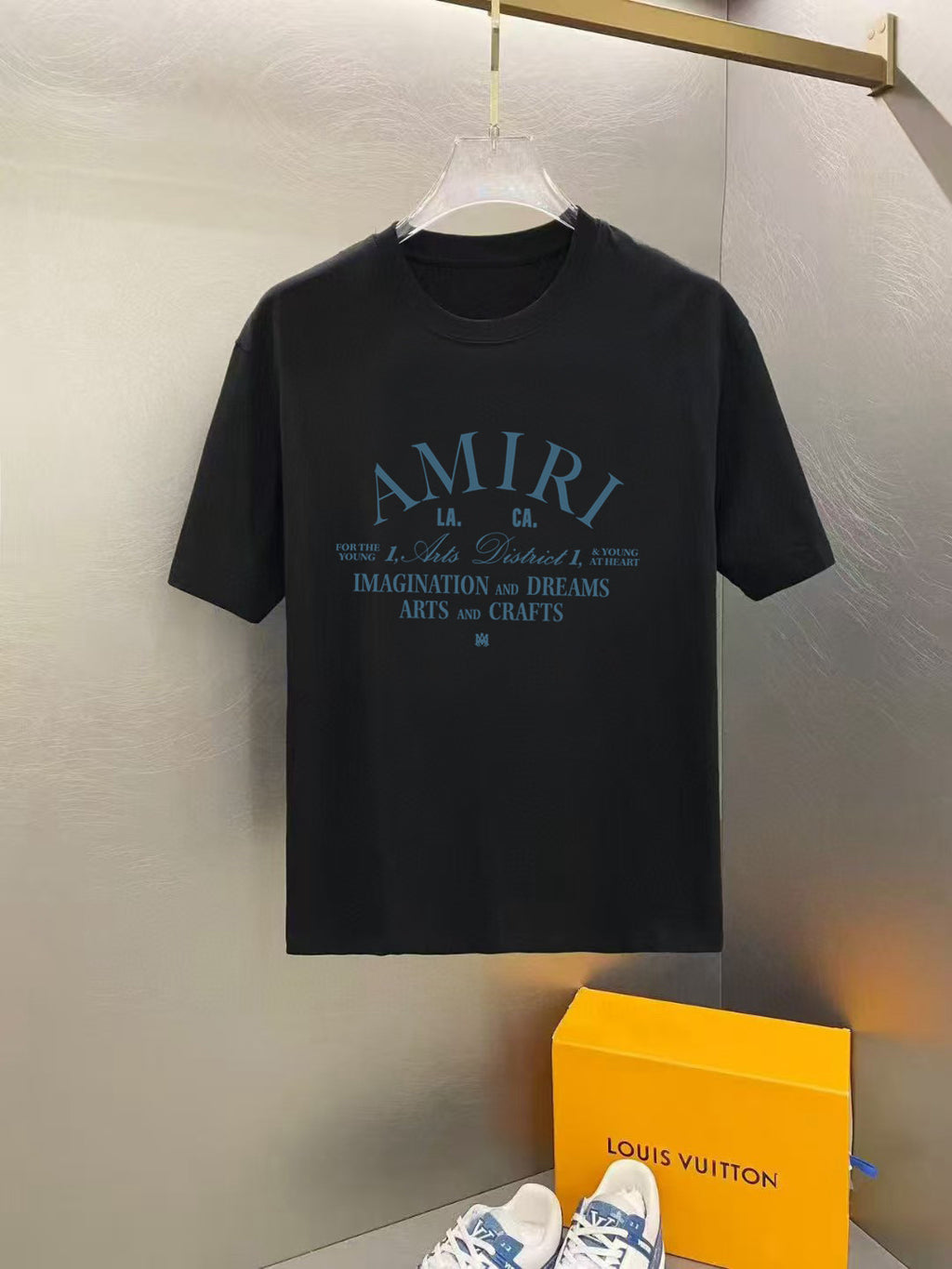 Amiri Arts And Crafts Text Front Graphic Crew‑Neck Short‑Sleeve T‑Shirt