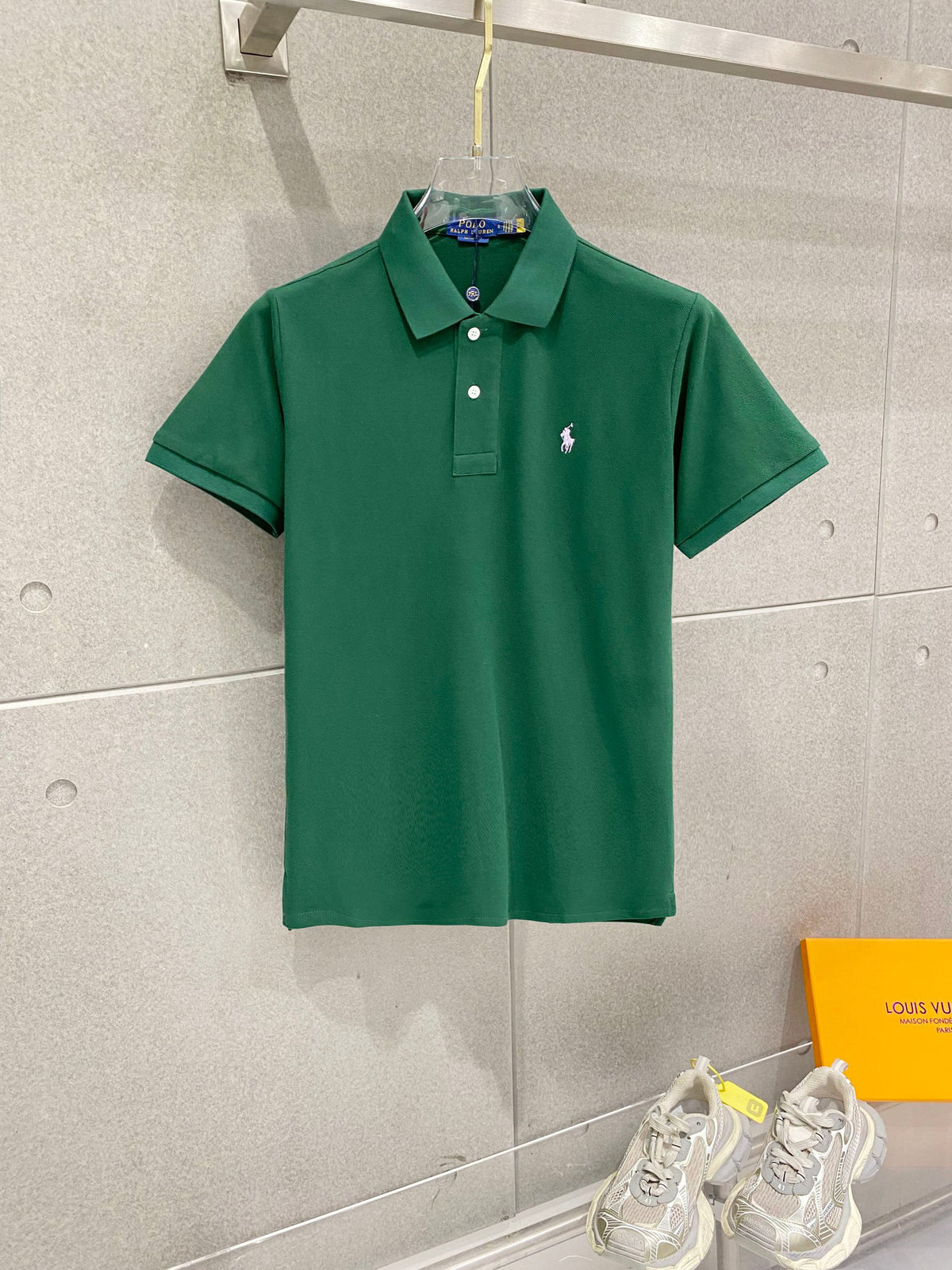 Men's Pique Short‑Sleeve Polo Shirt Small Horse Embroidery Solid White Casual Top