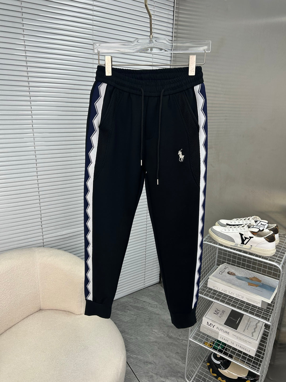 Ralph Lauren Men's Side‑Stripe Drawstring Jogger Pants
