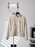 Acne Studios Plaid Zip‑Up Hooded Jacket