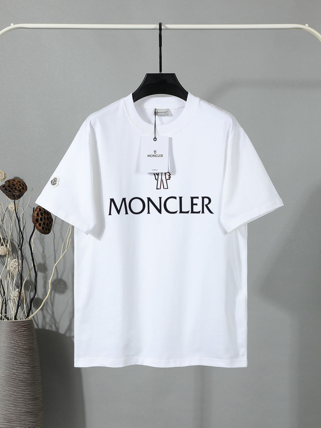 Moncler Wordmark Logo Graphic Tee White