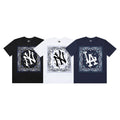 MLB Square Paisley Border Big Logo Cotton Crew‑Neck Short‑Sleeve T‑Shirt