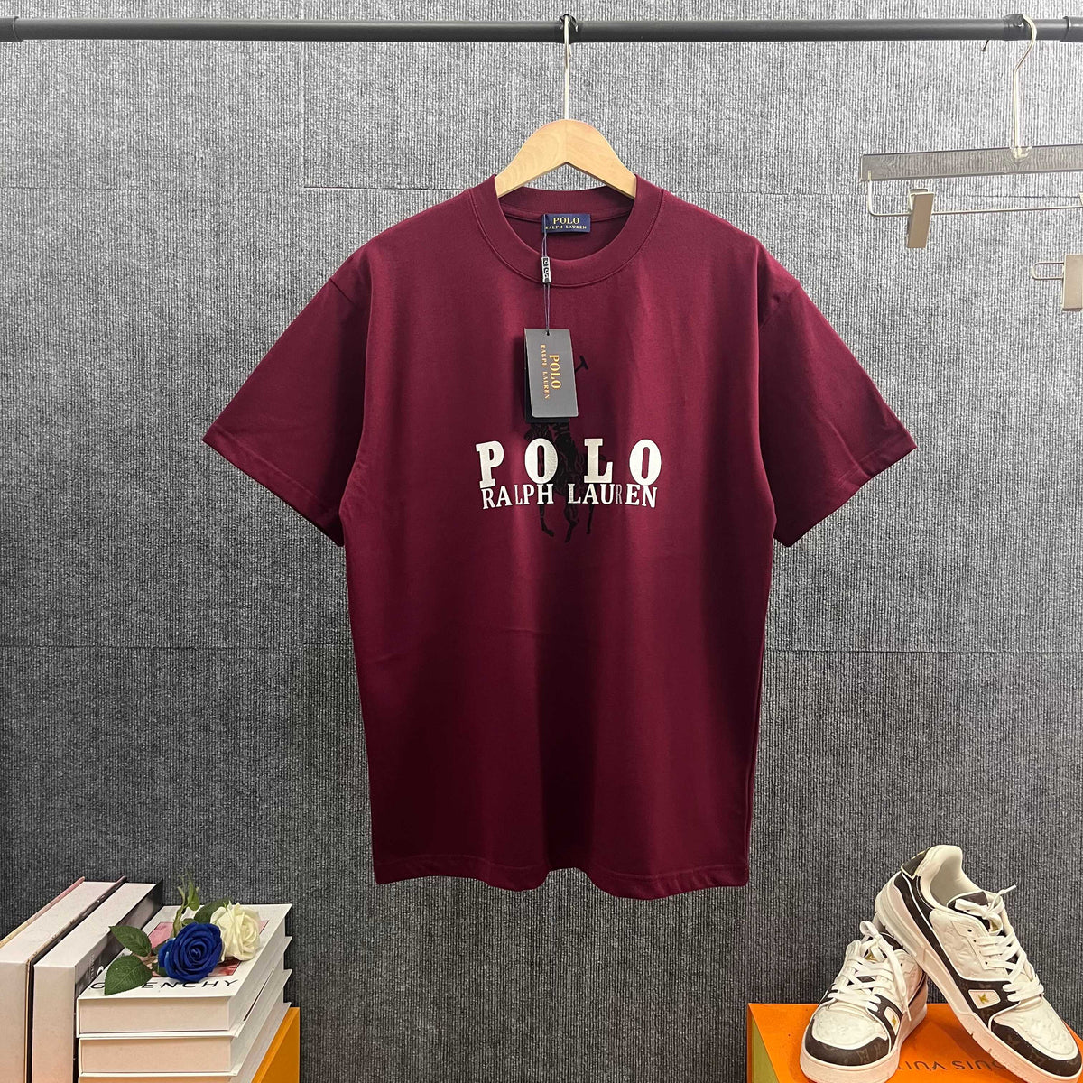 Ralph Lauren Men's Oversized Crew‑Neck Short‑Sleeve T‑Shirt With POLO Letter Logo Print
