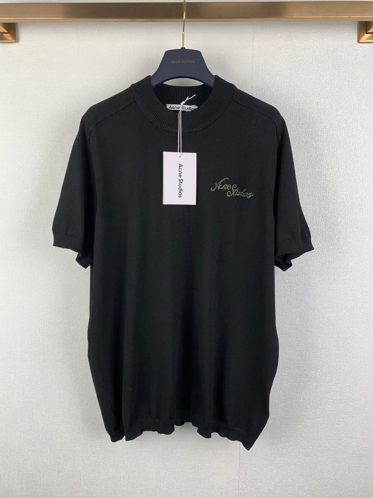 Acne Studios Script Logo Short‑Sleeve Knit T‑Shirt