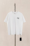 Arc'teryx White Short Sleeve Tee Back Large Skeleton Bird Grid Graphic Casual Top