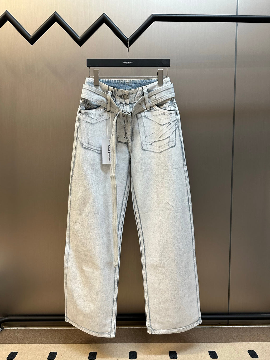 Acne Studios Belt‑Detail Wide‑Leg Denim Jeans