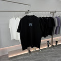 AMIRI Rhinestone Monogram Chest Logo Crew Neck Short‑Sleeve T‑Shirt