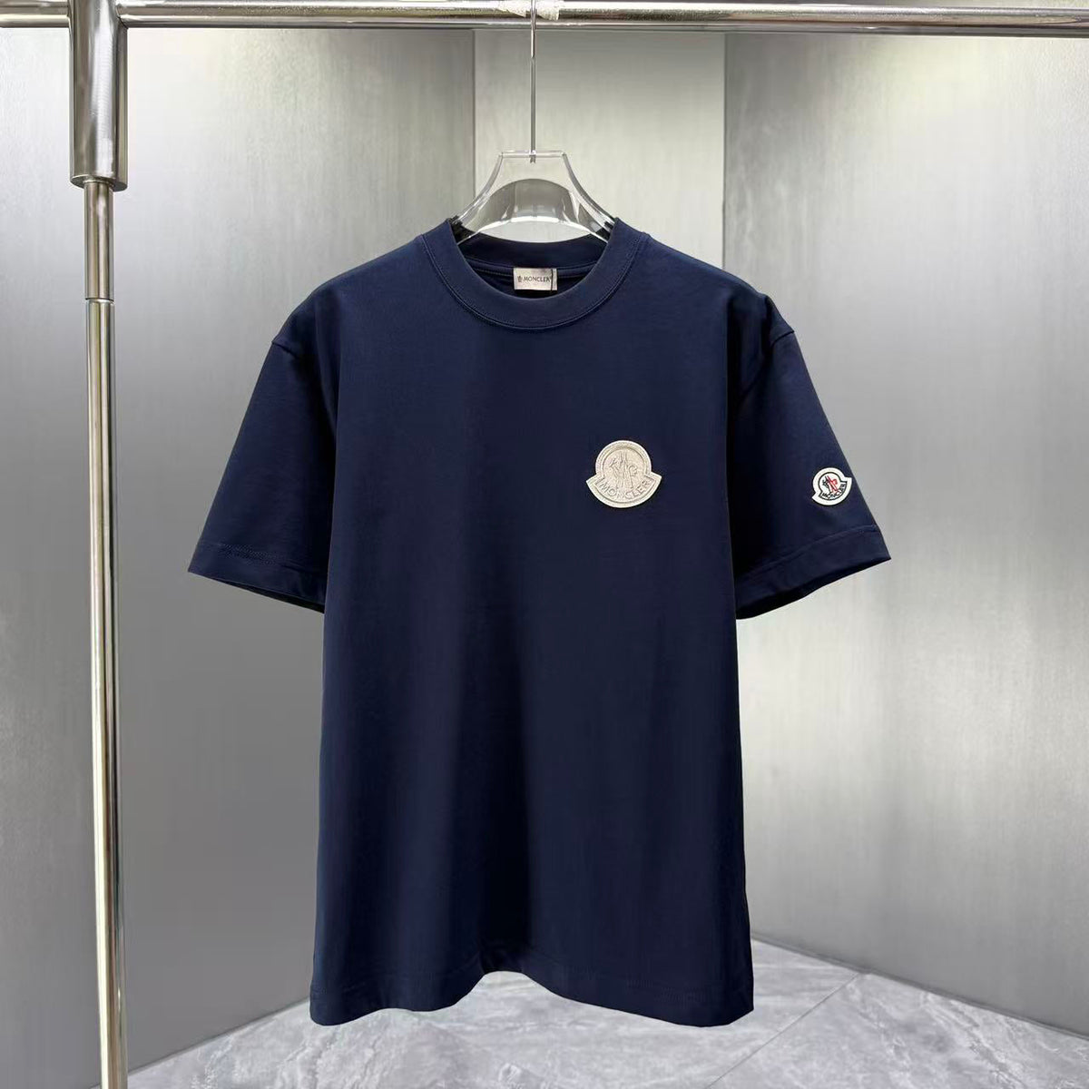Moncler Tonal 3D Badge T-Shirt Navy