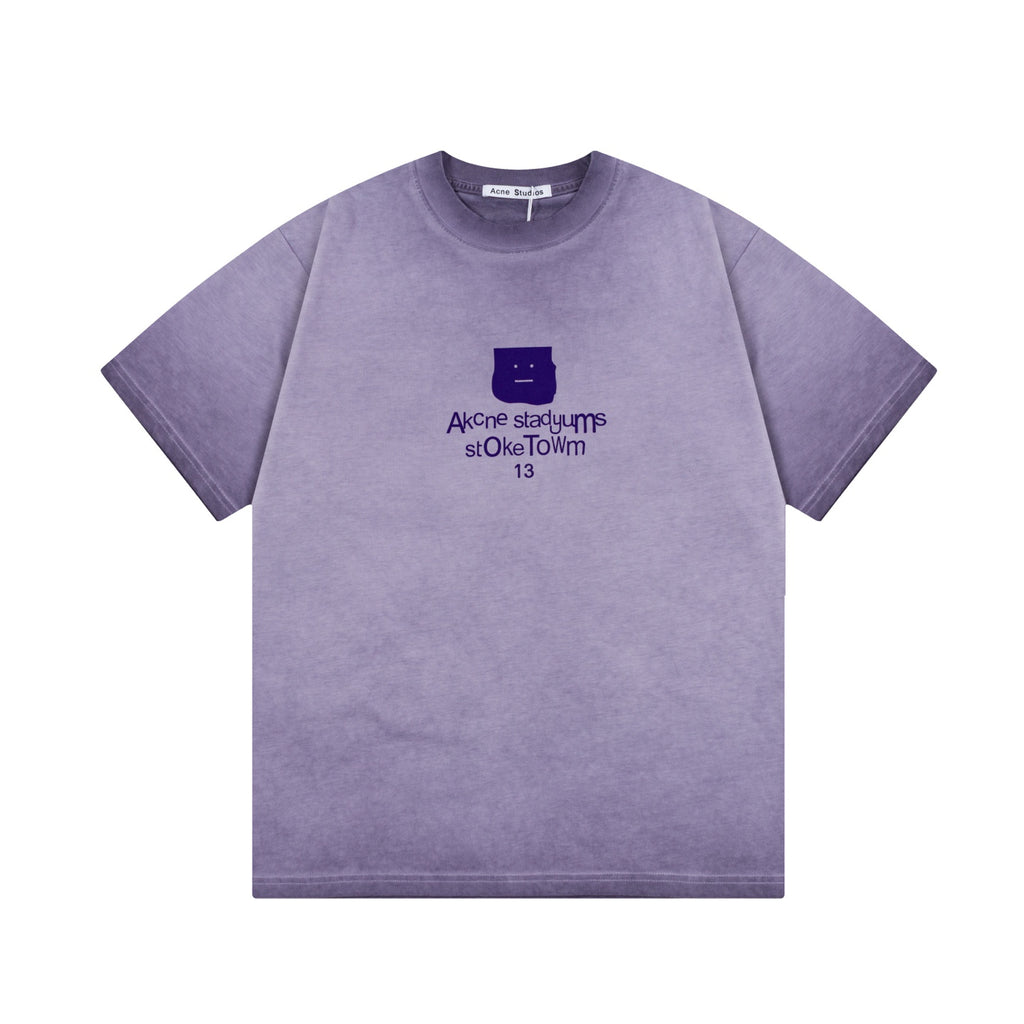 Acne Studios Short‑Sleeve Washed Face Graphic T‑Shirt