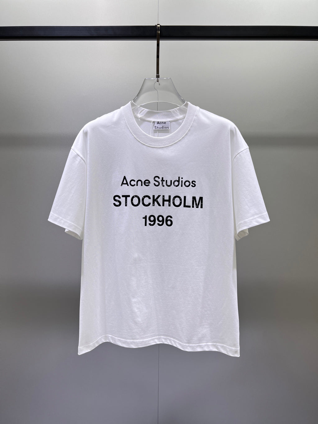 Acne Studios Stockholm 1996 Front Print Crew‑Neck Short‑Sleeve T‑Shirt