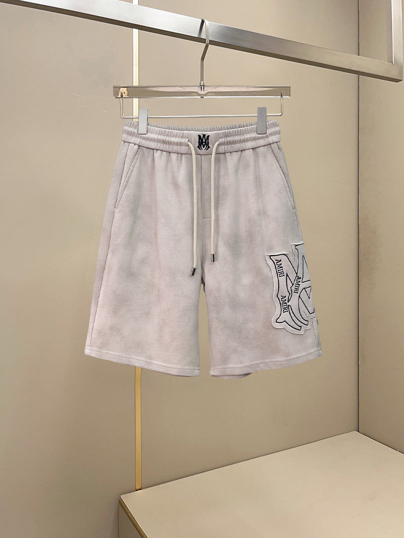 AMIRI Tie‑Dye Patch Logo Drawstring Casual Shorts