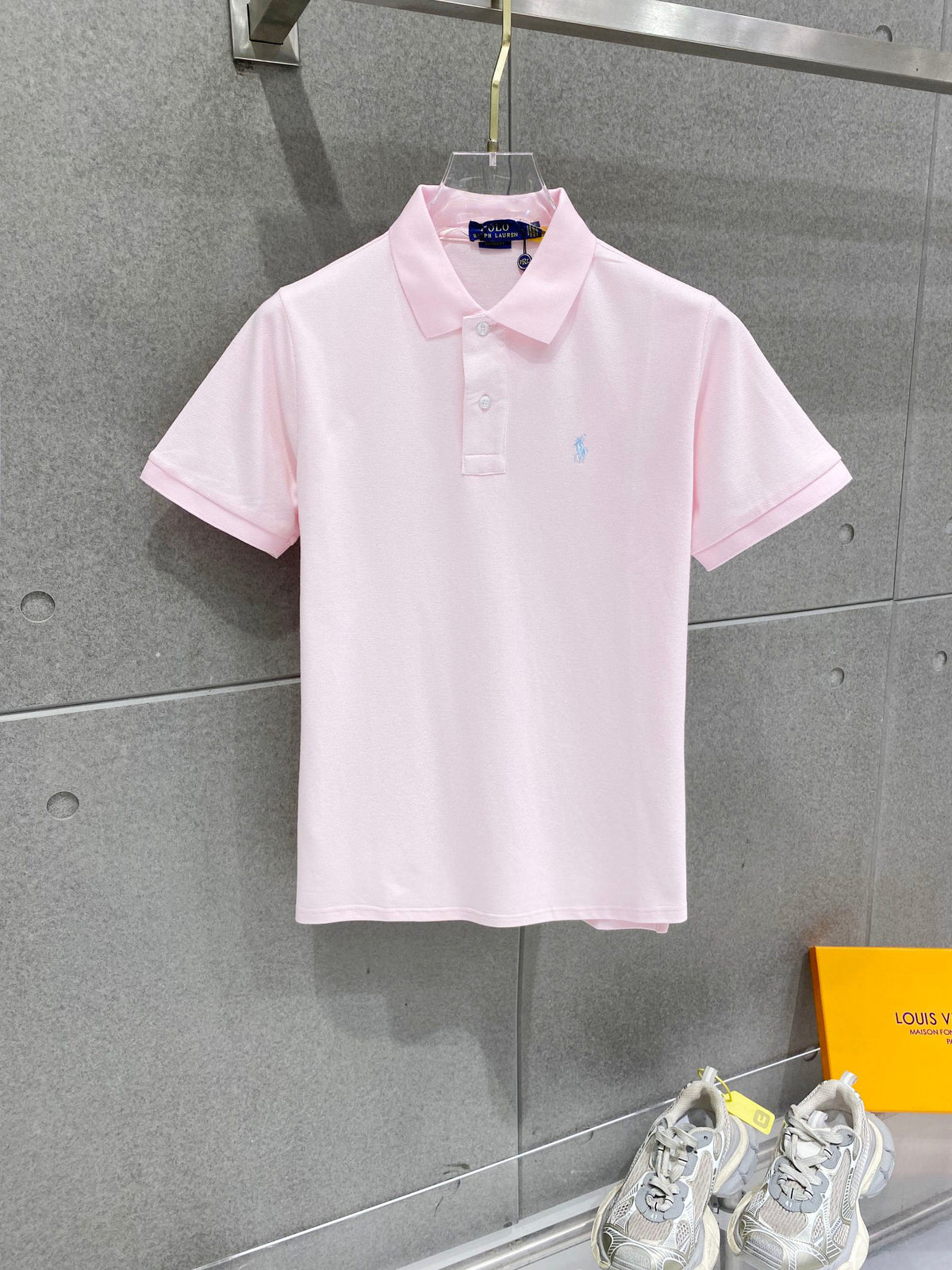 Men's Pique Short‑Sleeve Polo Shirt Small Horse Embroidery Solid White Casual Top